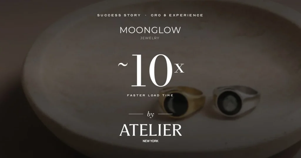 Moonglow Jewelry ecommerce case study by Atelier Commerce on Shopify Plus