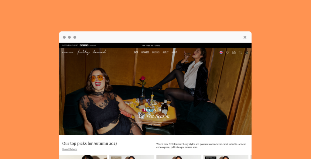 Never Fully Dressed ecommerce case study by blubolt on Shopify Plus