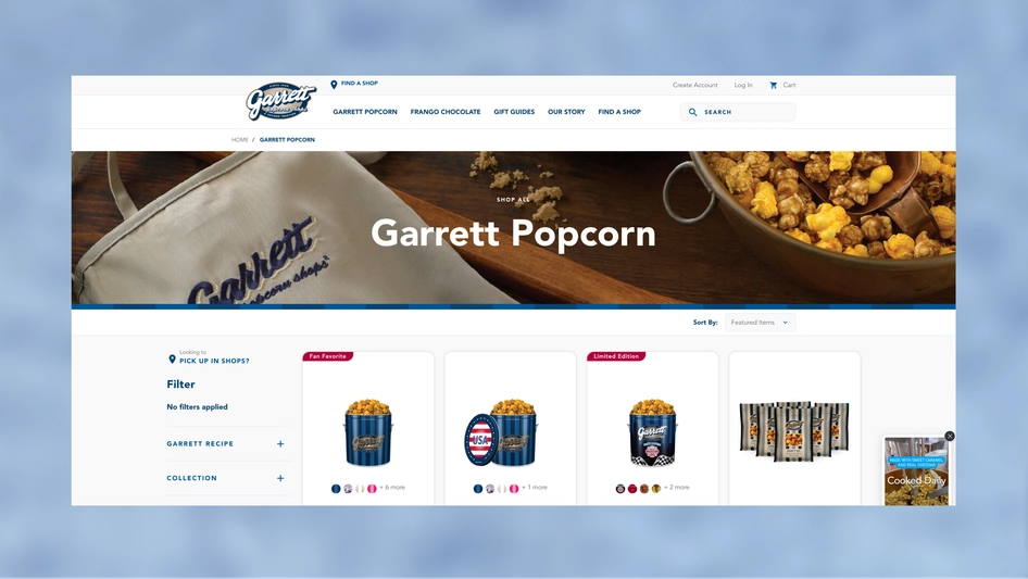Garrett Popcorn ecommerce case study by Codal on BigCommerce