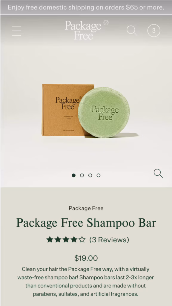 Package Free ecommerce case study by Domaine on Shopify