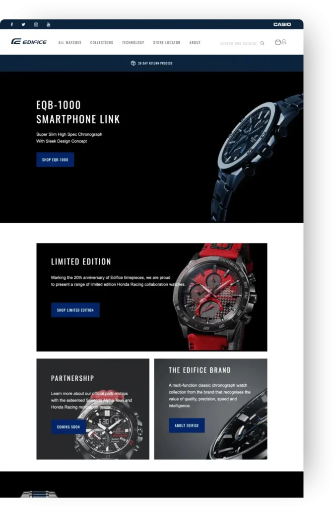 Casio Edifice Magento 2 ecommerce redesign by IDHL