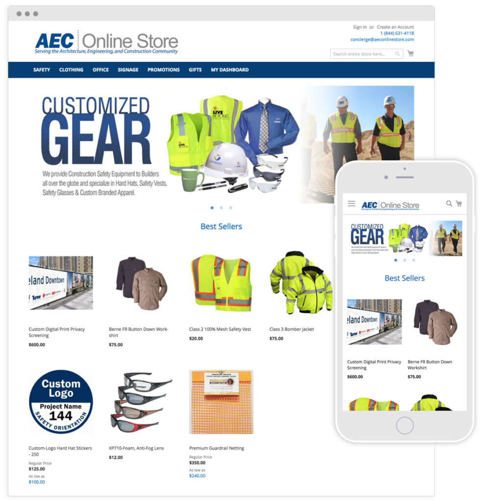 AEC Online B2B Magento ecommerce project by Kadro