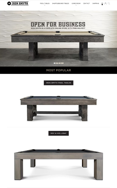 Confidential Pool Table Retailer ecommerce case study by Seota Digital Marketing on WooCommerce