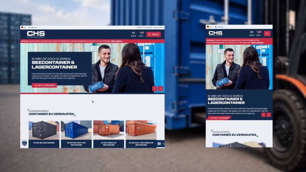 CHS Container ecommerce case study by Wallmander Co on WooCommerce