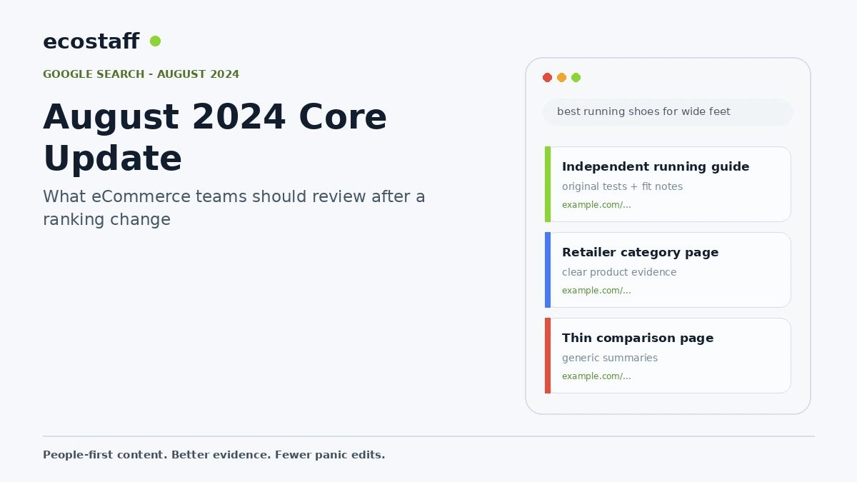 Google August 2024 core update guide for ecommerce search visibility