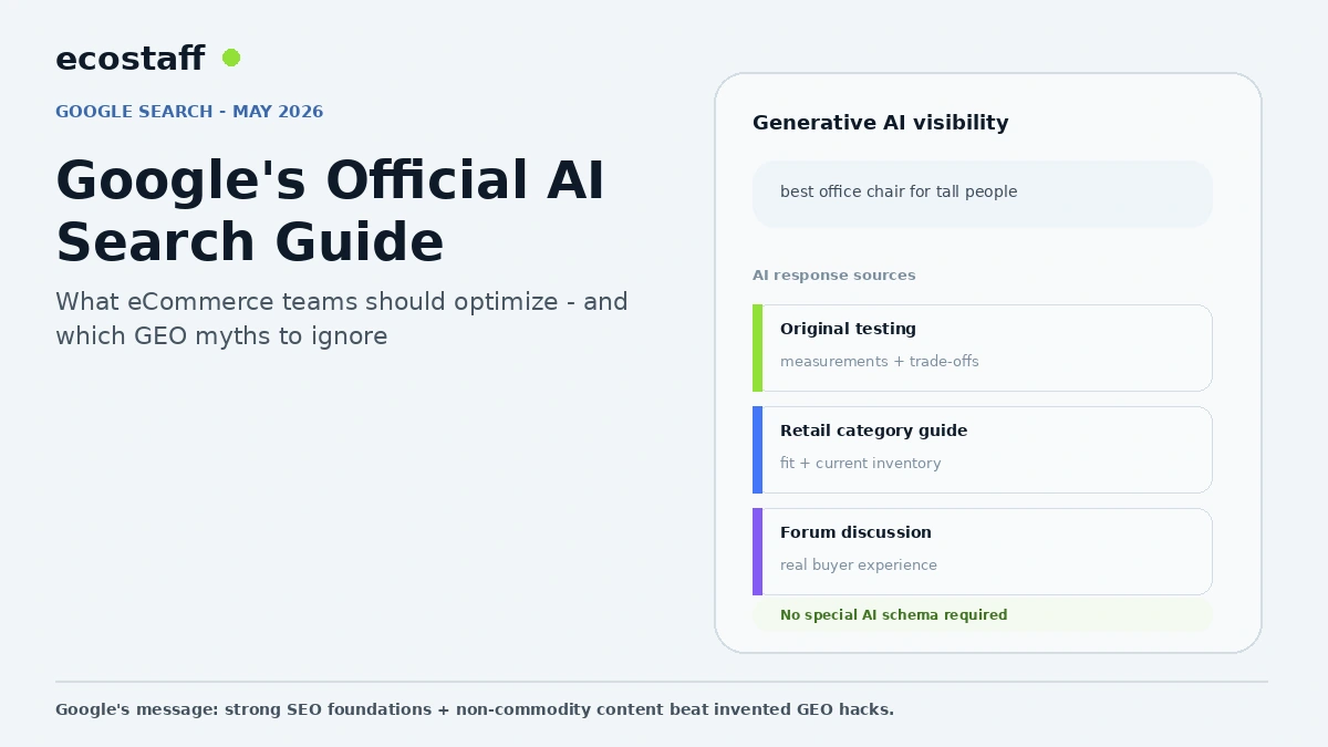Google official AI Search optimization guide for ecommerce