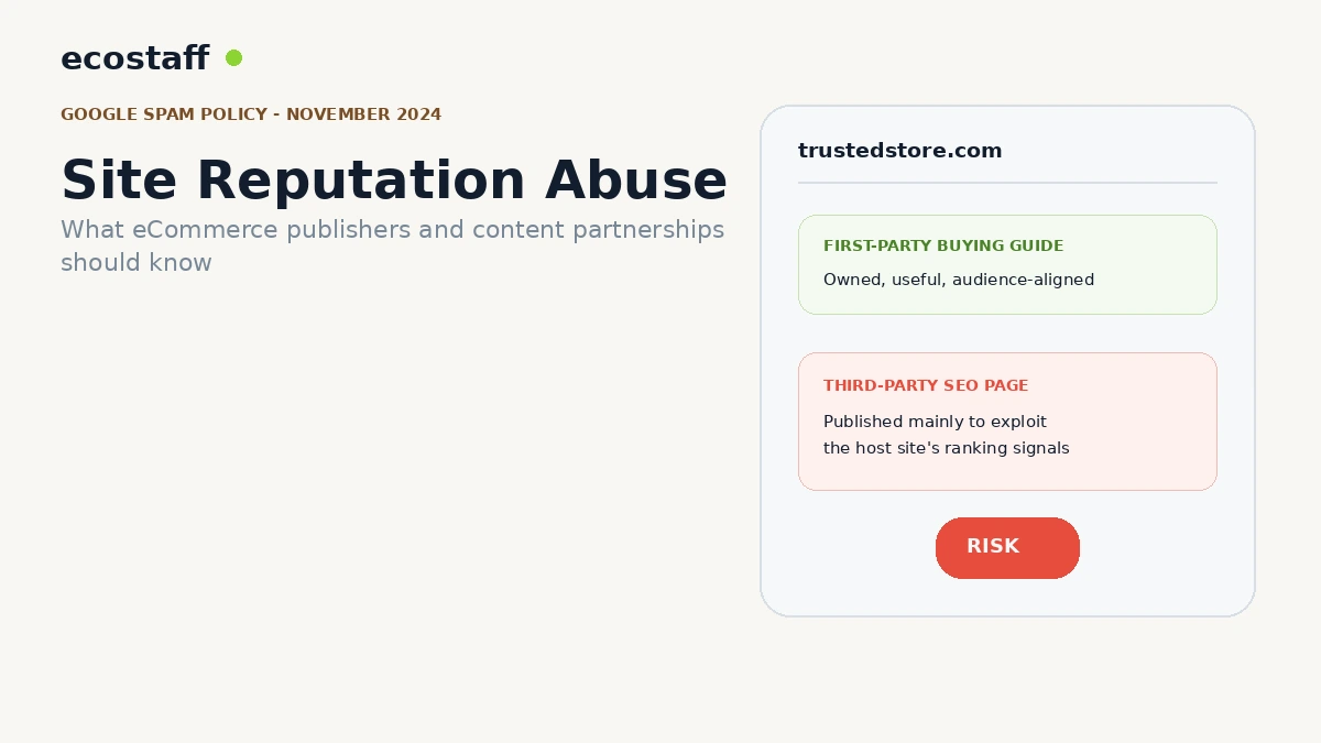 Google site reputation abuse guide for ecommerce content partnerships